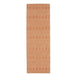 Orange Geometric Wool Modern Handmade Easy To Clean Rug For Living Room And Bedroom-66 X 200Cm (Runner) - thumbnail 7