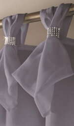 Luxury Living Tiara Dolly Tab Top Voile Curtain Panel Silver - thumbnail 2