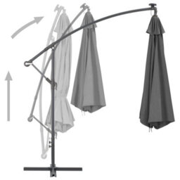 Berkfield Cantilever Umbrella With Steel Pole 300 Cm Anthracite - thumbnail 5