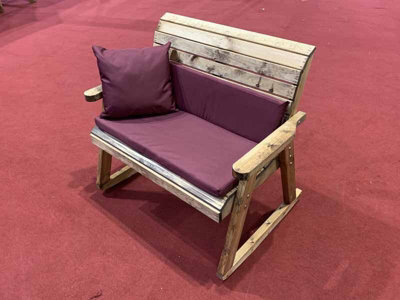 Charles Taylor Trading Bench Rocker With Cushions - W120 X D77 X H102 - Fully Assembled - Burgundy - image 1