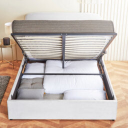 Home Treats Velvet Ottoman Bed Frame Double Storage Bed With Pocket Sprung Mattress - thumbnail 3
