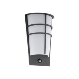 Ip44 Anthracite Steel Outdoor Wall Light With Pir Sensor And Built-In Led