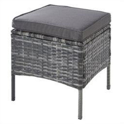 Abrihome 6-7 Seater Outdoor Patio Furniture,lounge Corner Sofa Set With Table Stool, Mixed Grey Wicker With Dark Grey Cushions - thumbnail 8