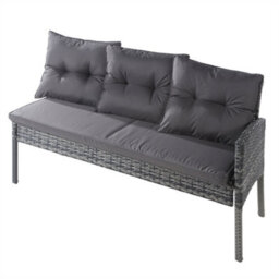 Abrihome 6-7 Seater Outdoor Patio Furniture,lounge Corner Sofa Set With Table Stool, Mixed Grey Wicker With Dark Grey Cushions - thumbnail 6