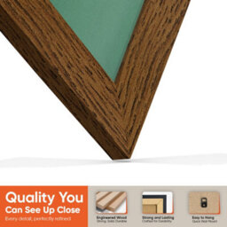 "AK Frames 25X17"" Dark Oak Modern Vinyl Record Frame With Emerald Mount For 12 Inch Lp Cover & Disc - Overlapped Design" - thumbnail 3