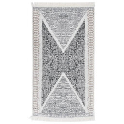 Berkfield Soft Rug Black And Grey 120X180 Cm Cotton - thumbnail 2