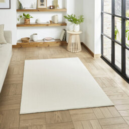 Ivory Plain Shaggy Washable Rug, Stain-Resistant Anti-Shed 16mm Thick Modern Rug For Bedroom, Living Room-160Cm X 230Cm - thumbnail 1