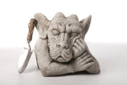 Pair Of Large Hand On Head Sleepy Gargoyle Garden Statues - thumbnail 7