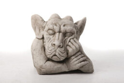 Pair Of Large Hand On Head Sleepy Gargoyle Garden Statues - thumbnail 4