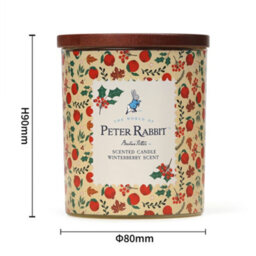 Peter Rabbit™ Winterberry Scented Candle 1 Wick Wood Lid 30Hr Burn Glass - thumbnail 4