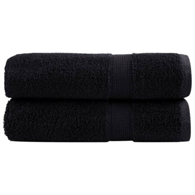 Berkfield Premium Shower Towels Solund 2 Pcs Black 70X140 Cm 600 Gsm - image 1