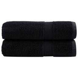 Berkfield Premium Shower Towels Solund 2 Pcs Black 70X140 Cm 600 Gsm