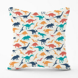 Warren Reed Designer Multicoloured Dinosaurs Cushions 60Cm X 60Cm - thumbnail 1