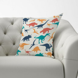 Warren Reed Designer Multicoloured Dinosaurs Cushions 60Cm X 60Cm - thumbnail 2