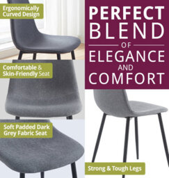 Hallowood Furniture Dudley 1.8M Dining Table Set With 6 Dark Grey Fabric Chairs - thumbnail 5