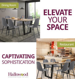Hallowood Furniture Dudley 1.8M Dining Table Set With 6 Dark Grey Fabric Chairs - thumbnail 6