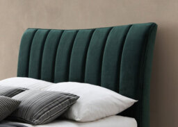Save On Goods UK 5Ft King Size Green, Soft Velvet Fabric Upholstered Bed Frame.pleated High Foot End Bedstead - thumbnail 5