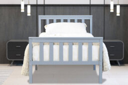 Save On Goods UK 3Ft Single Grey Finish Wood Wooden Bed Frame, Pine Wood Grey Wood Finish Bedstead - thumbnail 2
