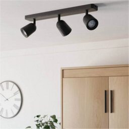 Loops Sleek Black Triple Led Ceiling Spotlight For Indoor Use - Modern Home Lighting Solution - thumbnail 6