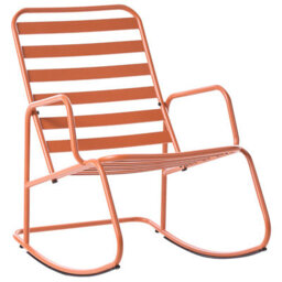 Beliani Garden Rocking Chair Turi Metal Orange - thumbnail 1