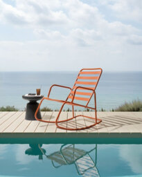Beliani Garden Rocking Chair Turi Metal Orange - thumbnail 2