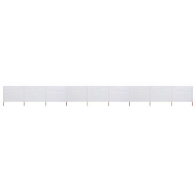 Berkfield 9-Panel Wind Screen Fabric 1200X120 Cm Sand White - image 1