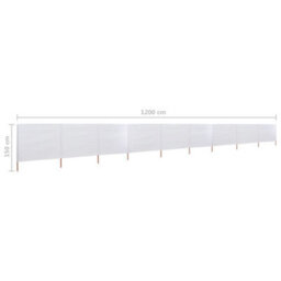 Berkfield 9-Panel Wind Screen Fabric 1200X120 Cm Sand White - thumbnail 6