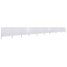 Berkfield 9-Panel Wind Screen Fabric 1200X120 Cm Sand White - thumbnail 2
