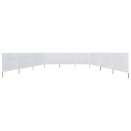 Berkfield 9-Panel Wind Screen Fabric 1200X120 Cm Sand White - thumbnail 3