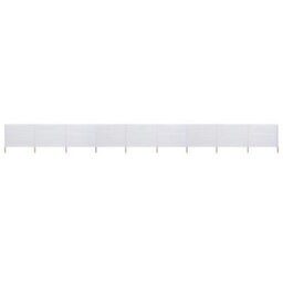 Berkfield 9-Panel Wind Screen Fabric 1200X120 Cm Sand White - thumbnail 1