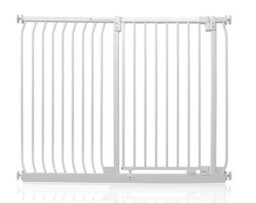 Safetots Extra Tall Elite Safety Gate, 134Cm - 143Cm, Matt White, Extra Tall 96.8Cm In Height, Pressure Fit Stair Gate - thumbnail 1