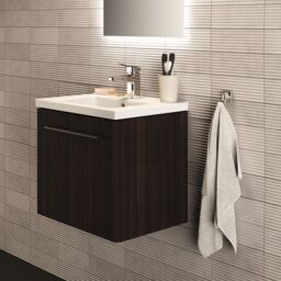 Ideal Standard I.life S Matt Coffee Brown Oak Effect Wall-Mounted Vanity Unit & Basin Set With 1 Chrome Effect Handle (W)500mm (H)440mm - thumbnail 2