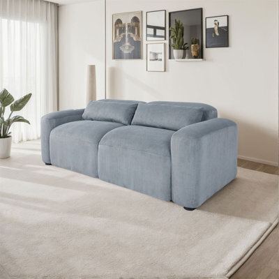 187Cm Loveseat Sofa, 2 Seater Comfy Corduroy Couch With Spring Cushion, 2 Pillows - image 1