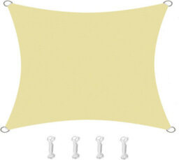 Beige 2X2M Shade Sail Waterproof Uv Resistant - thumbnail 1