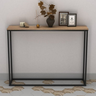 Urbn-Living Urbnliving Wooden Free Standing Hallway Console Table Living Room Shelf Display Metal Legs - image 1