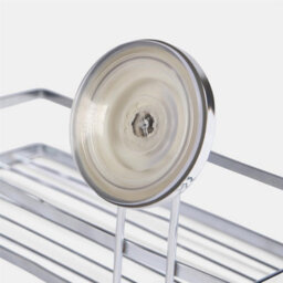 Ohs Suction Shower Caddy Organiser Bathroom Wall Shelf - Silver - thumbnail 4