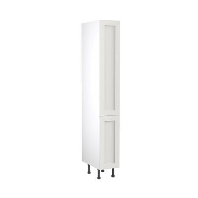 Kitchen Kit Larder Tall Unit With Pull Out Storage 300mm W/ Shaker Cabinet Door - Ultra Matt White - image 1