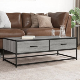 Walplus Coffee Table Grey Sonoma 100X50X35 Cm Engineered Wood And Metal - thumbnail 1