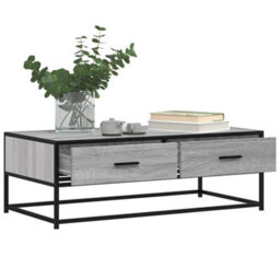 Walplus Coffee Table Grey Sonoma 100X50X35 Cm Engineered Wood And Metal - thumbnail 4