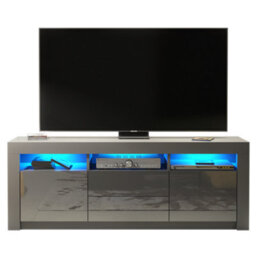 Tv Unit 160Cm Sideboard Cabinet Cupboard Tv Stand Living Room High Gloss Doors - Dark Grey - thumbnail 4