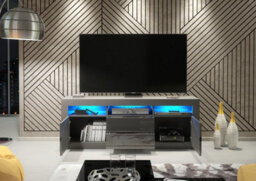 Tv Unit 160Cm Sideboard Cabinet Cupboard Tv Stand Living Room High Gloss Doors - Dark Grey - thumbnail 5