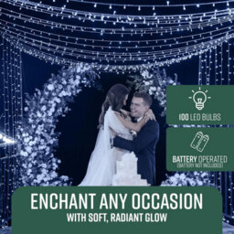 Globrite Garden Fairy Lights - 100 Led, Cool White - Battery Operated String Lights With Remote Control & 8 Lighting Modes - thumbnail 2