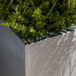 Primrose Zinc Galvanised Silver Cube Planter Pot 60Cm - thumbnail 4