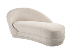 my furniture Selini Chaise Longue - Light Taupe Chenille, Mid-Century American-Inspired Sculptural Design. - thumbnail 3