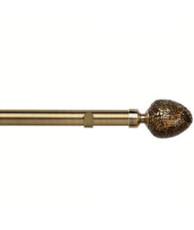 Unknown 28mm Fixed Length Metal Eyelet Curtain Pole Set In Antique Brass - Alexia Finial, 310Cm - thumbnail 1