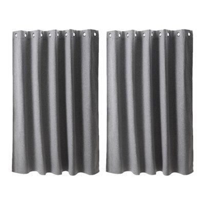 Living And Home Light Gray 2-Piece Blackout Double-Sided Linen/linen Faux Linen Curtains, 117Cm X 137Cm - image 1