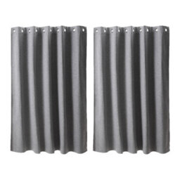 Living And Home Light Gray 2-Piece Blackout Double-Sided Linen/linen Faux Linen Curtains, 117Cm X 137Cm