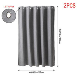Living And Home Light Gray 2-Piece Blackout Double-Sided Linen/linen Faux Linen Curtains, 117Cm X 137Cm - thumbnail 8