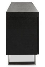 Orsina Grey Elm Wood Sideboard, Natural Grey Finished Elm Cabinet With Polished Stainless Steel U Legs - thumbnail 2