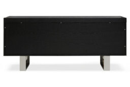 Orsina Grey Elm Wood Sideboard, Natural Grey Finished Elm Cabinet With Polished Stainless Steel U Legs - thumbnail 4